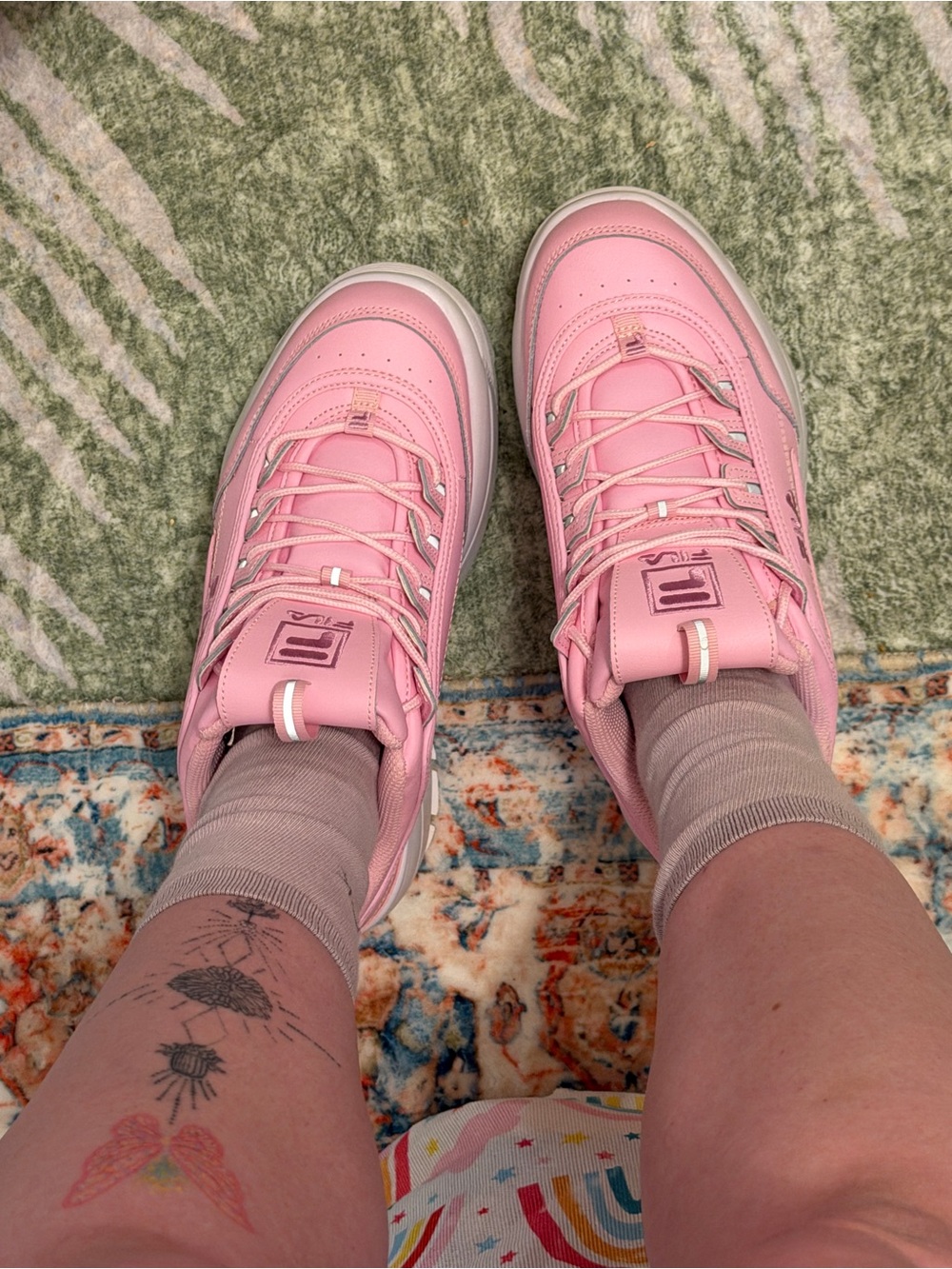 Fila Disruptors Pink and White Platform Sneakers - Picture 8 of 8